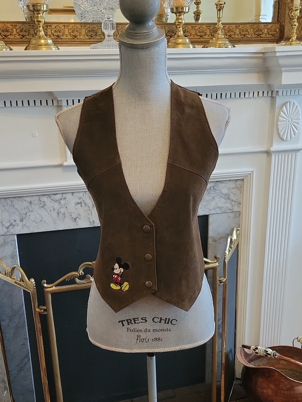Vintage Disney Micky Moose Suede Vest
